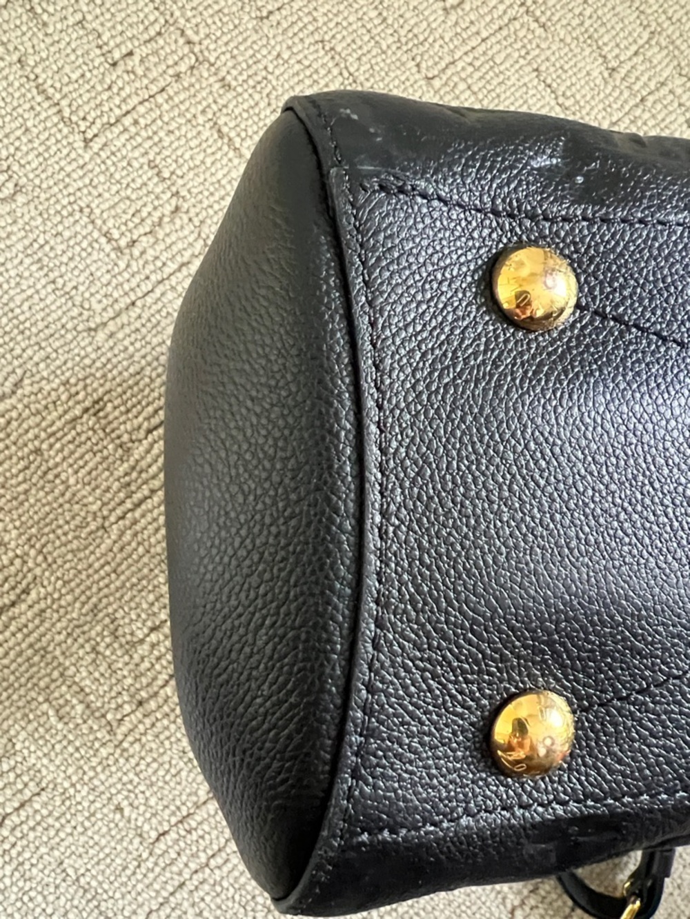 Louis Vuitton Montaige Black MM Empreint Noir Black Tote Bag - Picture 15 of 16